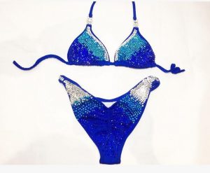 blue competition bikini