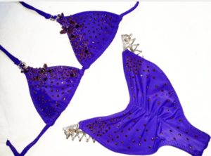 Purple competition stage bikini