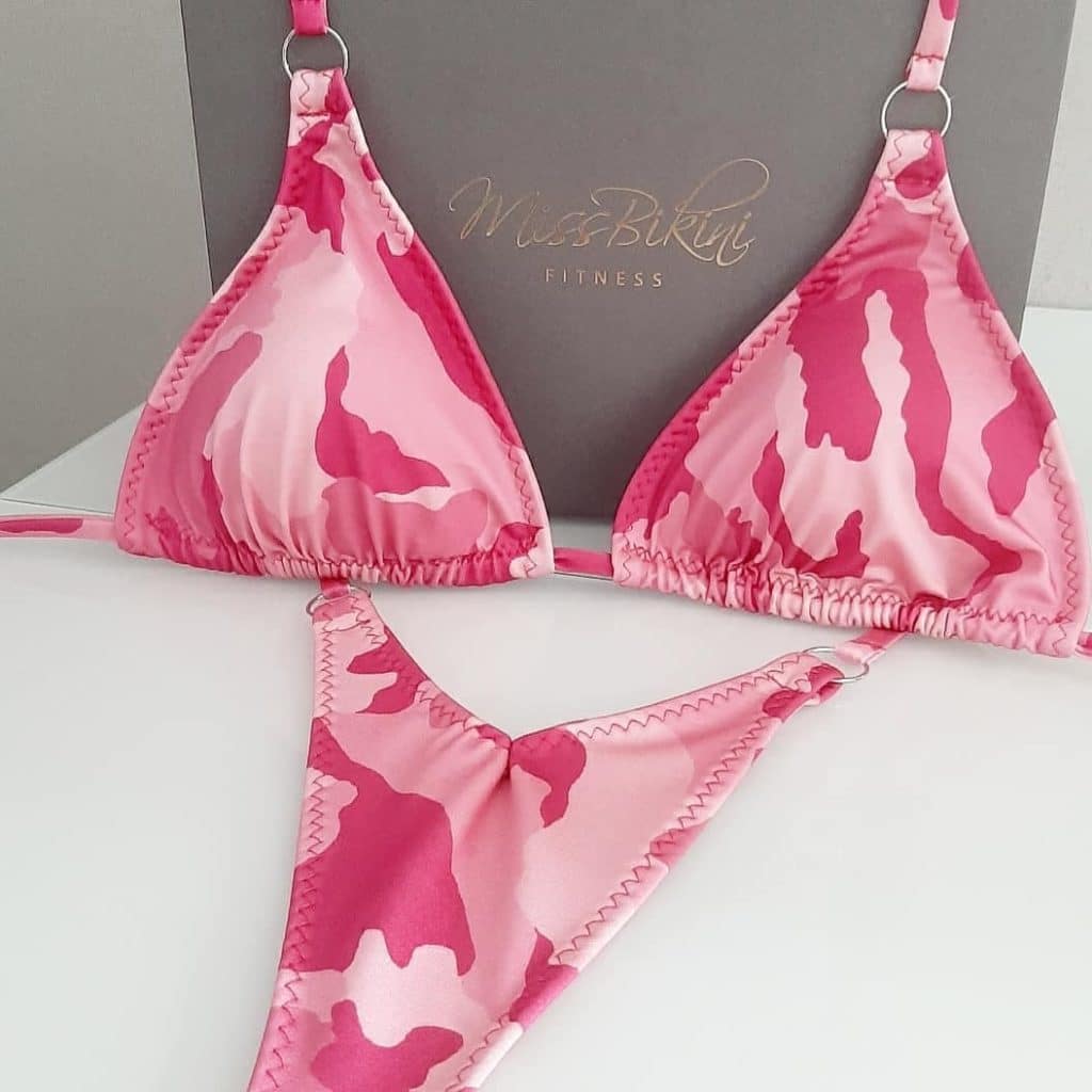 army print bikini Competition Posing Stage Suit