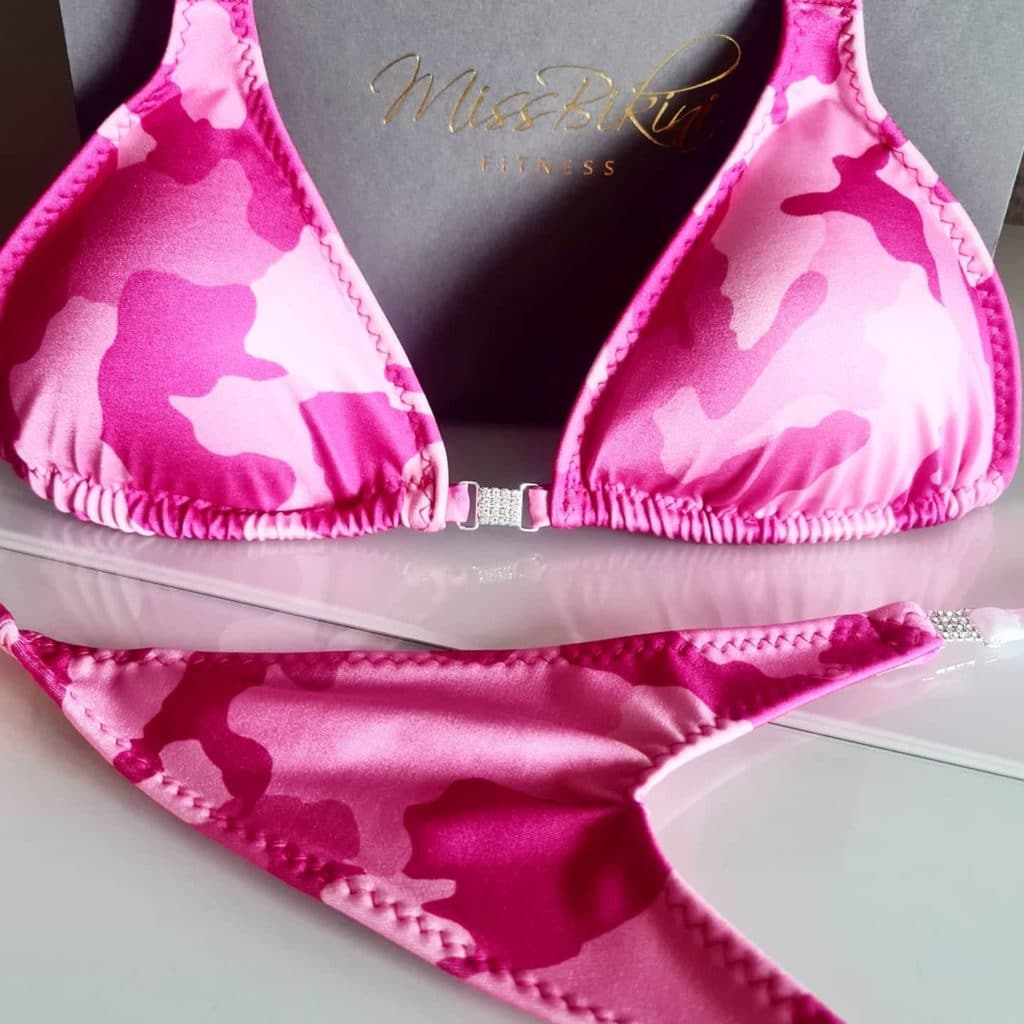 army print bikini Competition Posing Stage Suit