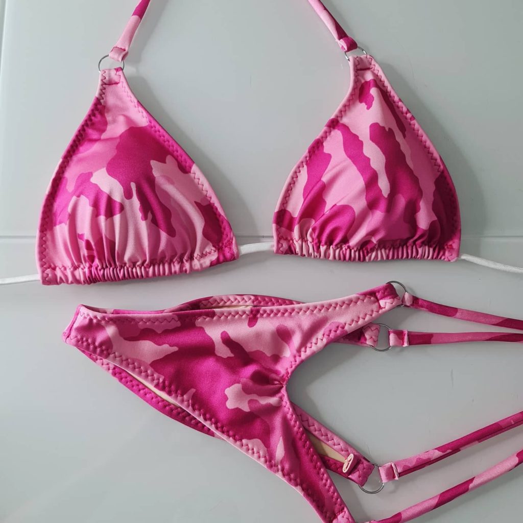 army print bikini Competition Posing Stage Suit