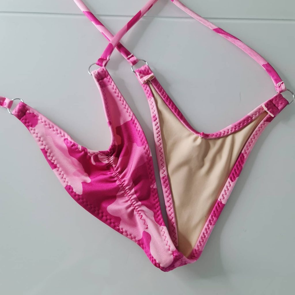 army print bikini Competition Posing Stage Suit