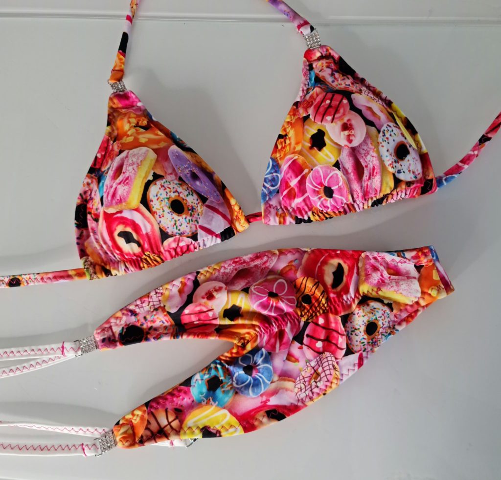 DONUT PRINT bikini - Competition Posing Stage Suit