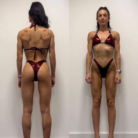Dark Red Holographic Posing Suit