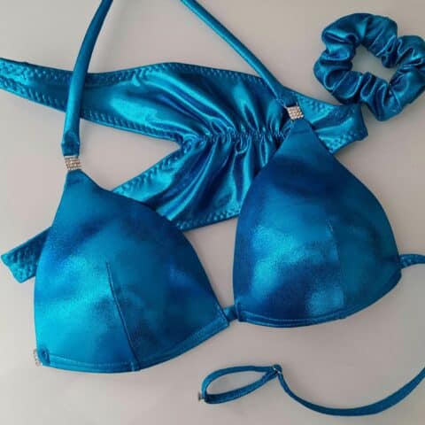 Turquoise Holographic Moulded Posing Suit