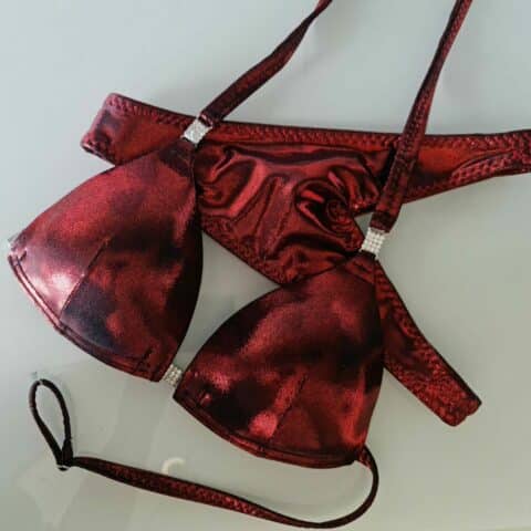 Deep Burgundy Holographic Posing Suit