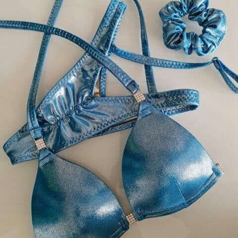 Atlantic Blue Holographic Moulded Posing Suit