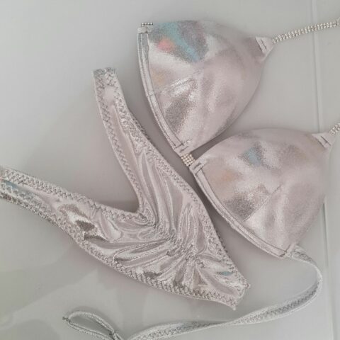 Silver Holographic Moulded Posing Suit