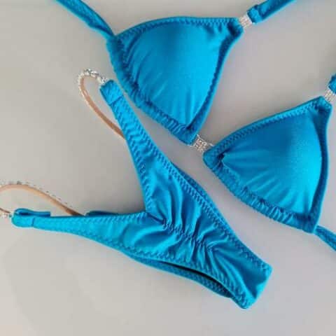 Turquoise Posing Bikini With Connectors