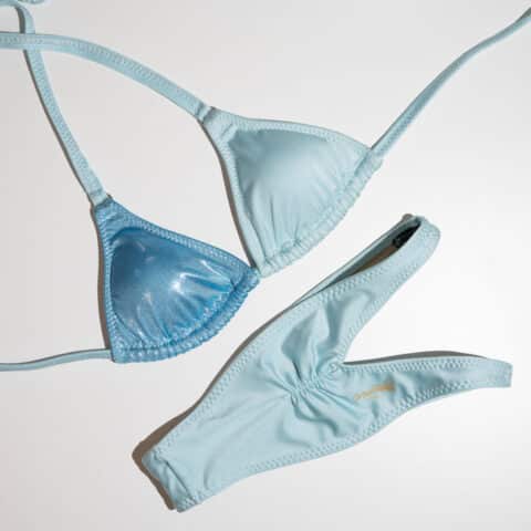 Light Blue Lycra & Shine Mix- Size 10 | A cup (BIKINI OR FIGURE)