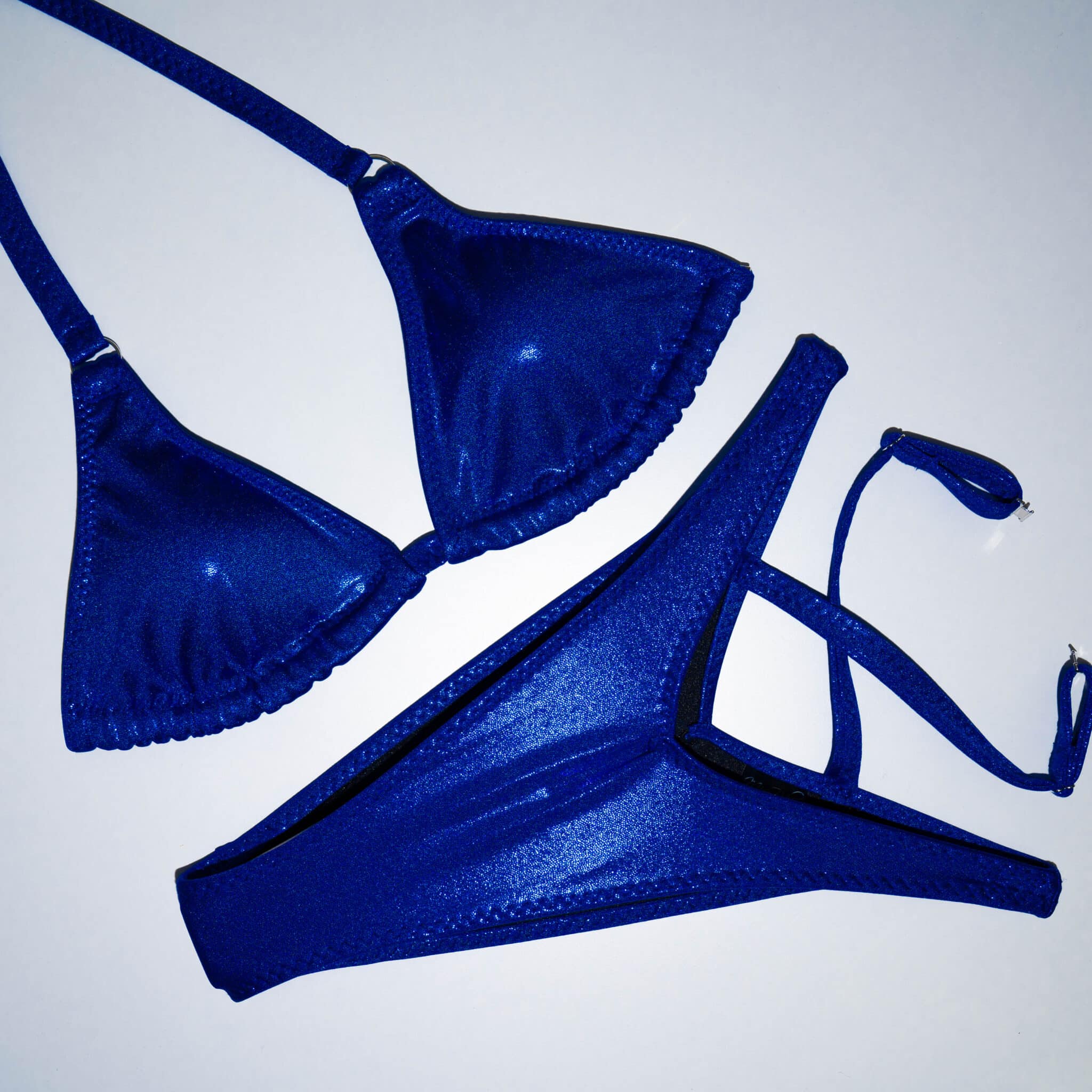 Blue Shine Triangle posing bikini