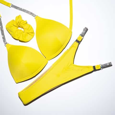 Yellow Posing Suit With Connectors