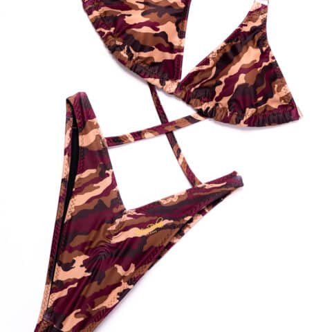 Burgundy Camouflage Posing Suit