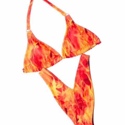 fire flames posing bikini