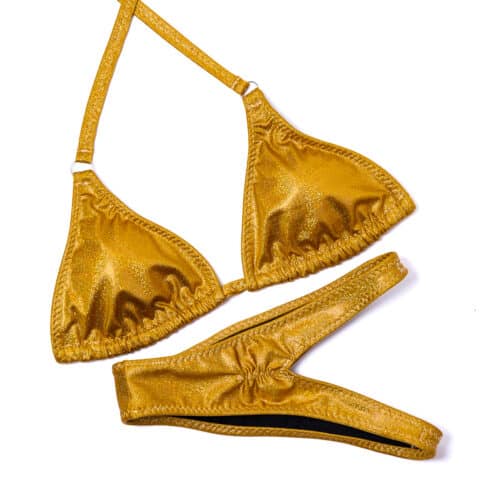 Gold Holographic Shine Posing Suit