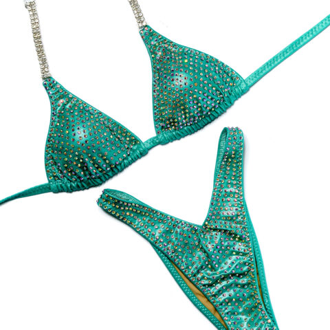 COMPETITION STAGE BIKINI - MINT GREEN BIKINI