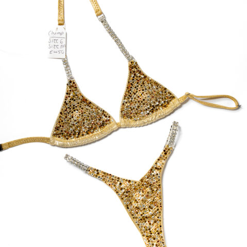 COMPETITION STAGE BIKINI - CHAMPAGNE GOLD BIKINI