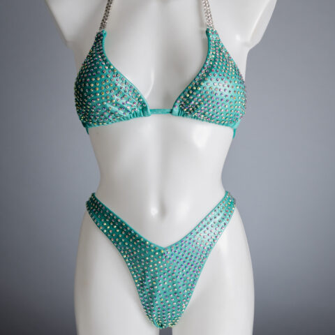 Mint Green Stage Suit - Size 8 & B Cup (BIKINI OR FIGURE)