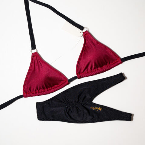 Black and burgundy - Size 8 & A Cup (BIKINI OR FIGURE)